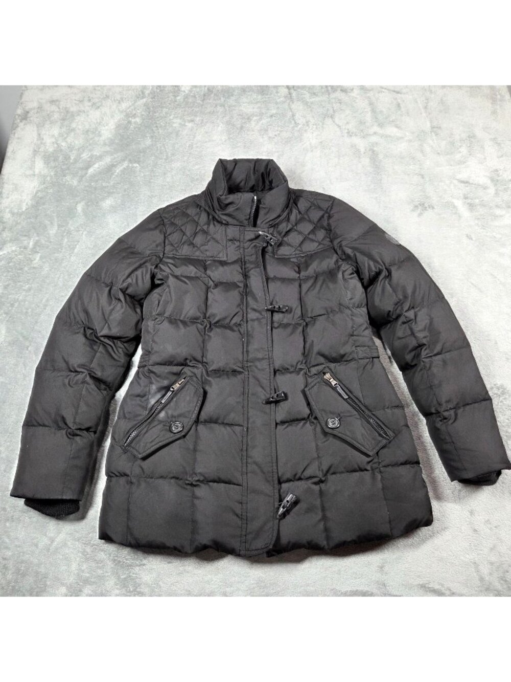 Lauren Ralph Lauren Jacket Womens Small Black Down Filled Quilted Puffer Coat